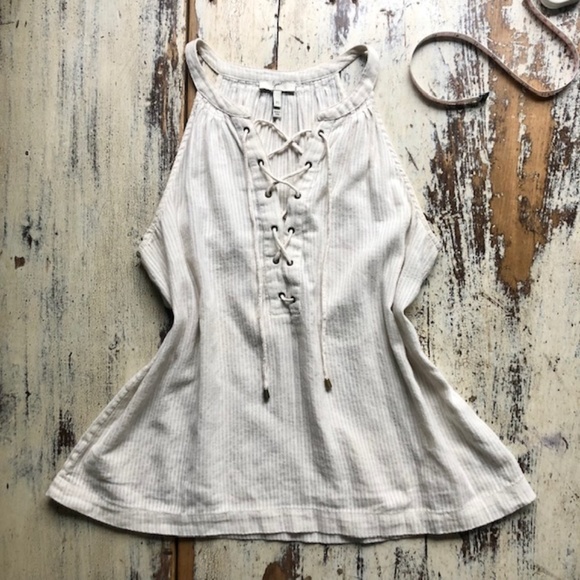 JOIE Arabeth Shadow-Striped Cotton Sleeveless Top XS - Picture 5 of 13